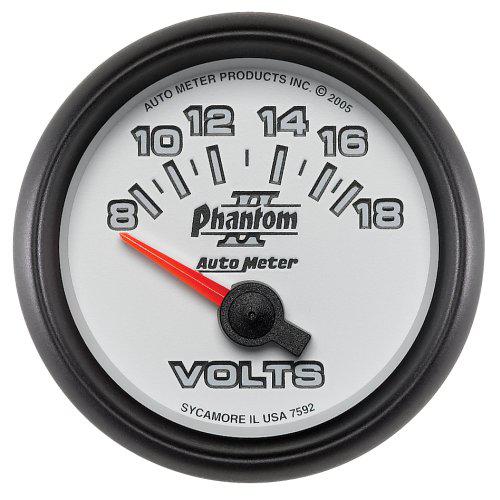 Autometer Phantom II 2-1/16in Voltmeter 8-18V AU7592