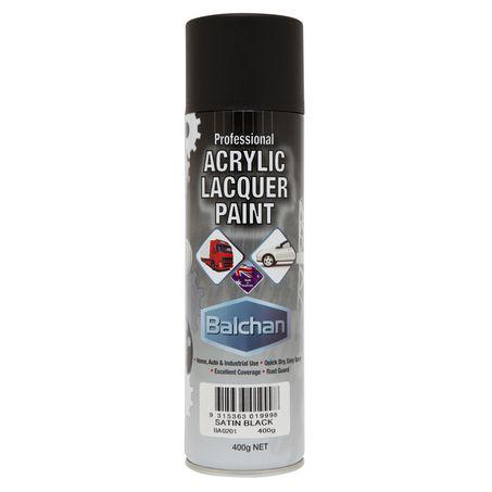 Balchan Professional Acrylic Lacquer Paint Satin Black 400g BACRYL201