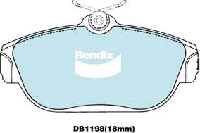 Bendix EURO Brake Pad Set Front DB1198 EURO+