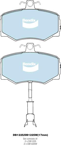 Bendix General CT Brake Pad Set Front DB1225 GCT
