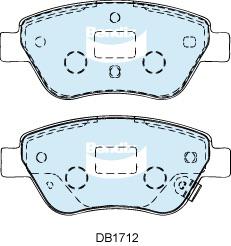 Bendix General CT Brake Pad Set Front DB1712 GCT