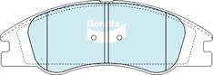 Bendix General CT Brake Pad Set Front DB1727 GCT