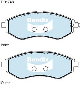 Bendix General CT Brake Pad Set Front DB1748 GCT
