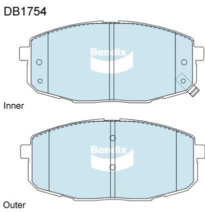 Bendix General CT Brake Pad Set Front DB1754 GCT