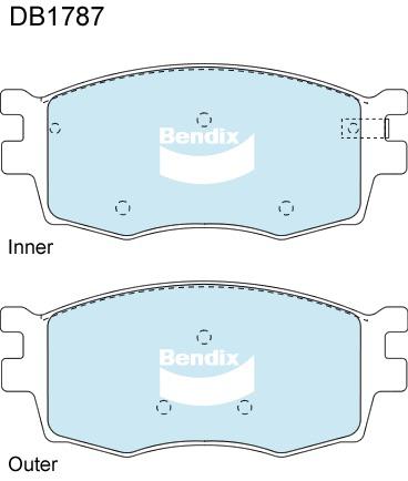 Bendix General CT Brake Pad Set Front DB1787 GCT