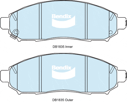 Bendix 4x4 Brake Pad Set Front DB1835 -4WD