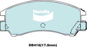Bendix General CT Brake Pad Set Front DB418 GCT