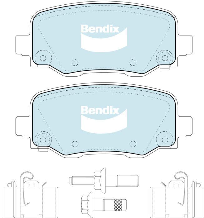 Bendix 4x4 Brake Pad Set Rear DB2338 -4WD