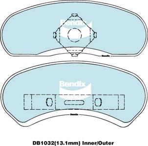 Bendix General CT Brake Pad Set Rear DB1032 GCT