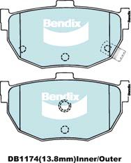 Bendix General CT Brake Pad Set Rear DB1174 GCT