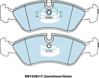 Bendix General CT Brake Pad Set Front DB1228 GCT