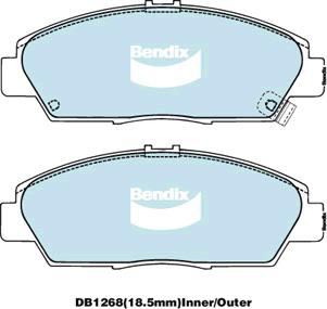 Bendix Protrans Brake Pad Set Front DB1268 PR