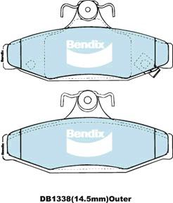 Bendix 4x4 Brake Pad Set Rear DB1338 -4WD