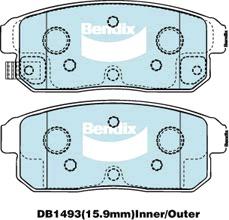 Bendix General CT Brake Pad Set Rear DB1493 GCT