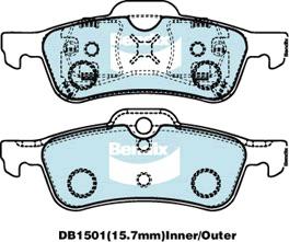 Bendix EURO Brake Pad Set Rear DB1501 EURO+