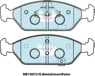 Bendix General CT Brake Pad Set Front DB1507 GCT
