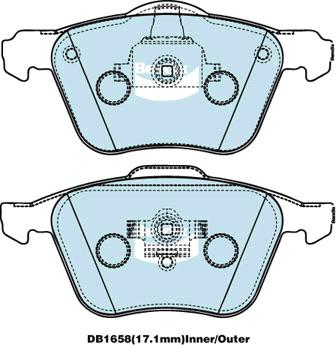Bendix EURO Brake Pad Set Front DB1658 EURO+