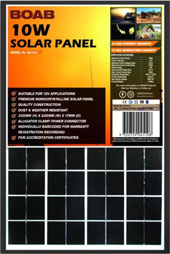 Boab Solar Panel Monocrystalline 10W 12V B51010