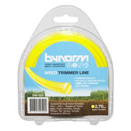 Bynorm Trimline Yellow 2.75mm x 12M (Suits Most Petrol Brushcutters 35-40cc) 380 025