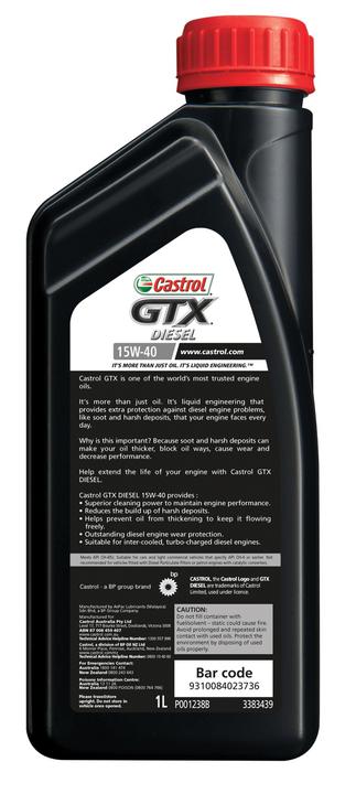 Castrol GTX 15W-40 Diesel Premium Mineral Engine Oil 1L 3383439