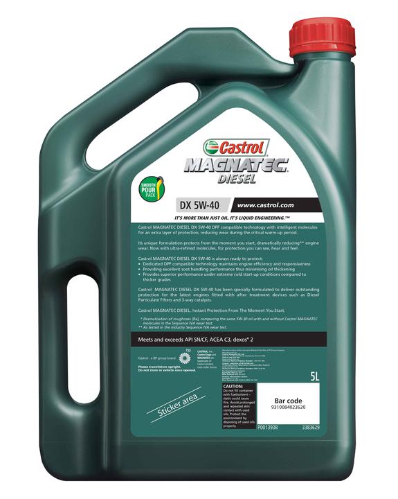 Castrol MAGNATEC 5W-40 Diesel DX Full Synthetic Engine Oil 5L 3383629
