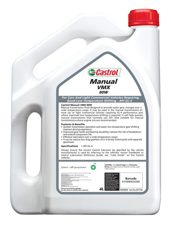 Castrol VMX Manual Transmission Fluid 80W 4L 3377724