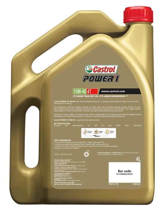 Castrol POWER1 Semi Synthetic Engine Oil 4T 10W-40 4L 3384362
