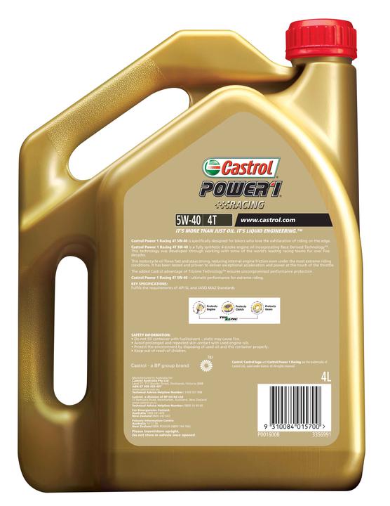 Castrol POWER 1 Motorcycle Engine Oil 5W-40 Racing 4T 4L 3356991