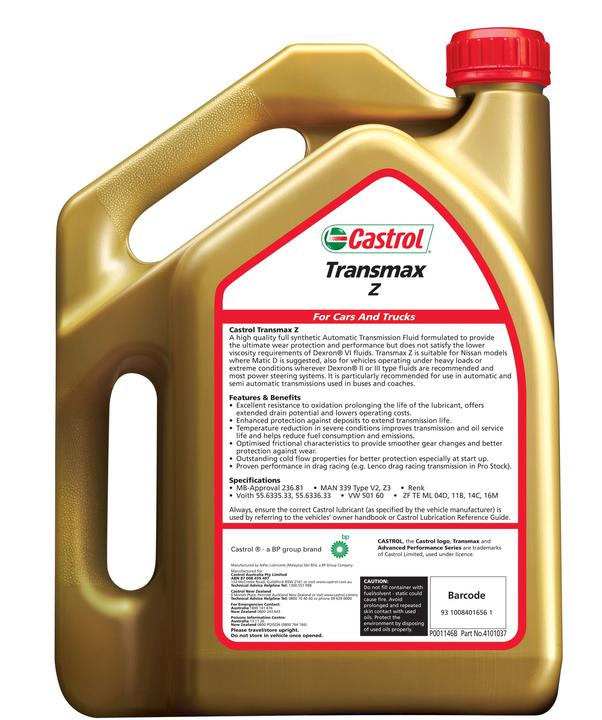 Castrol Transmax Automatic Transmission Fluid Z 4L 4101037