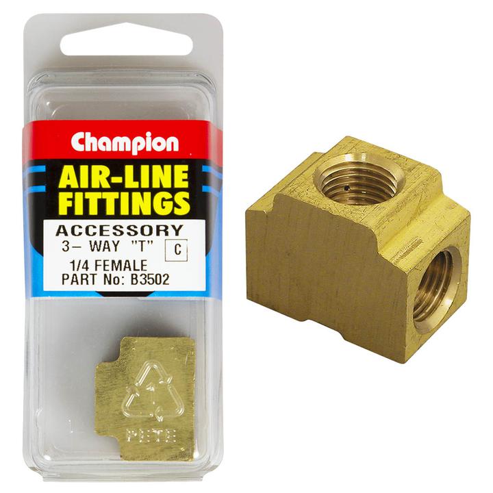 Champion Brass 3-Way Tee Female 1/4"" BSP B3502