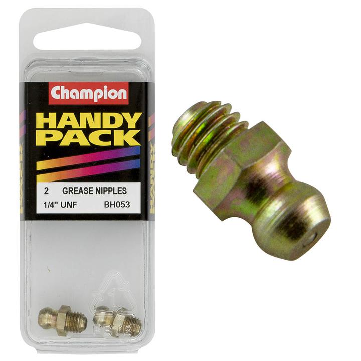Champion Grease Nipple Straight 1/4"" UNF 2Pk BH053
