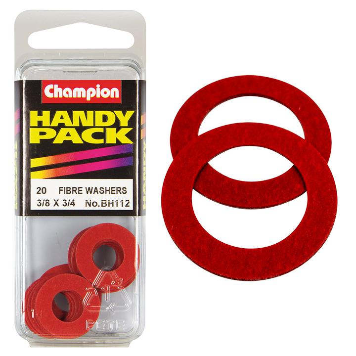 Champion Flat Fibre Washer Red 3/8″ x 3/4″ x 1/32″ 20Pk BH112