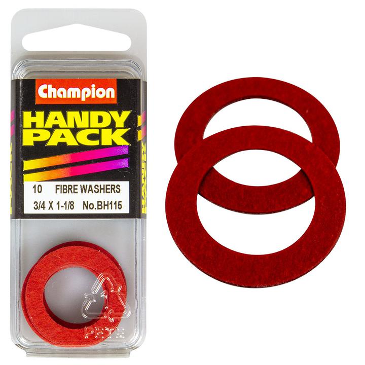 Champion Flat Fibre Washer Red 3/4″ x 1-1/8″ x 1/32″ 10Pk BH115