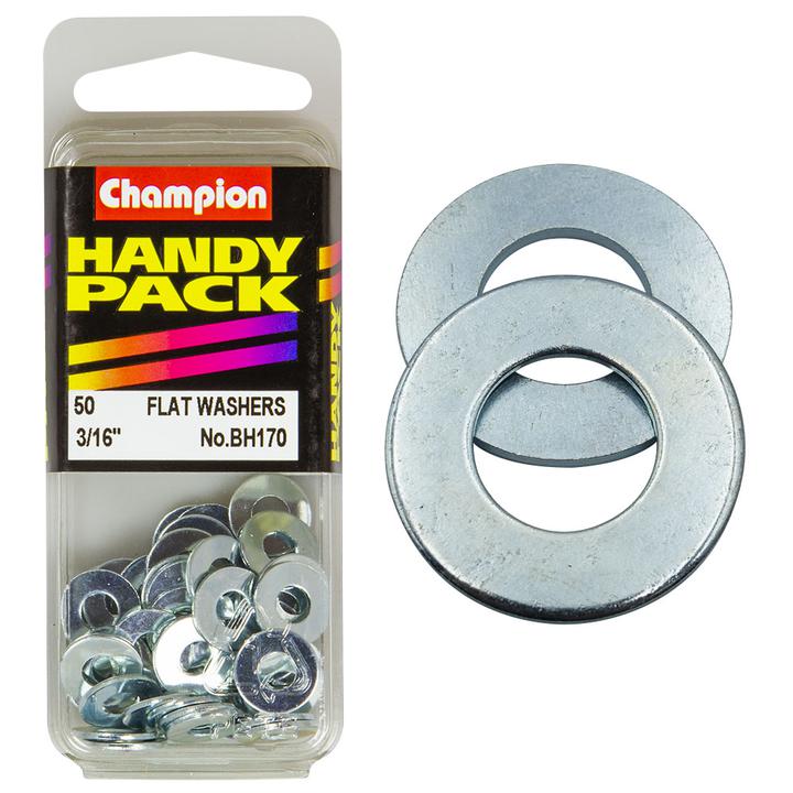 Champion Flat Steel Washer 3/16″ x 7/16″ x 20G 50Pk BH170
