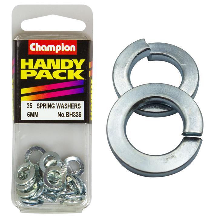Champion Flat Zinc Spring Washer 6mm 25Pk BH336