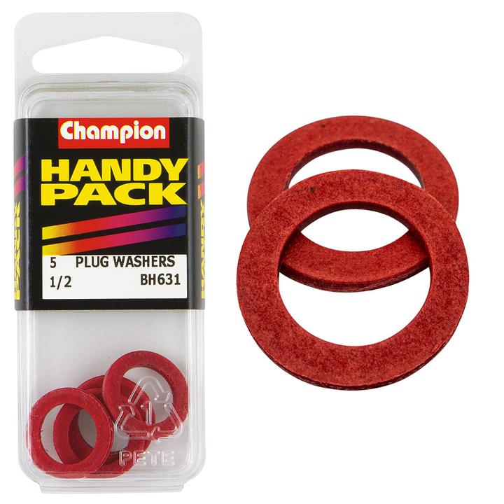 Champion Flat Fibre Washer Red 1/2″ x 3/4″ x 3/32"" 5Pk BH631