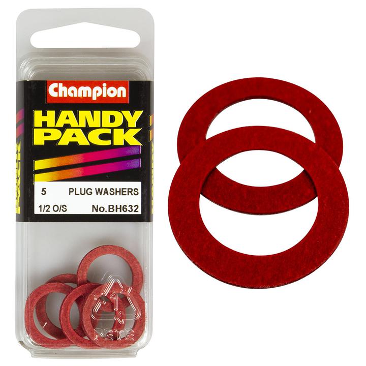 Champion Flat Fibre Washer Red No.1 O/S Plug-3/32 5Pk BH632
