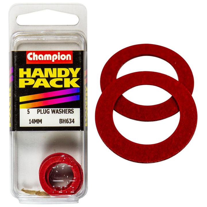 Champion Flat Fibre Washer Red M14 x 20mm x 2.4mm 5Pk BH634