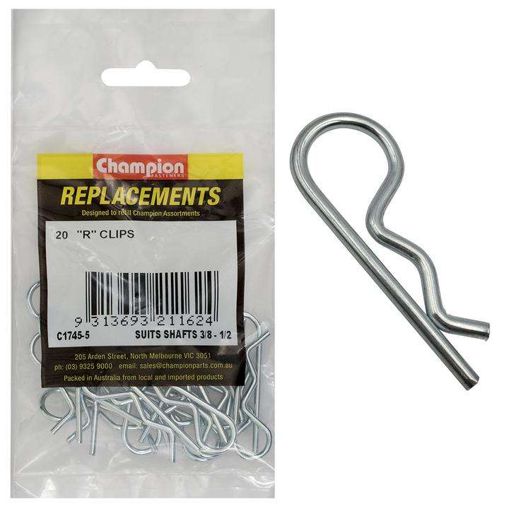 Champion R Clip 3/8″-1/2"" Shaft 20Pk C1745-5