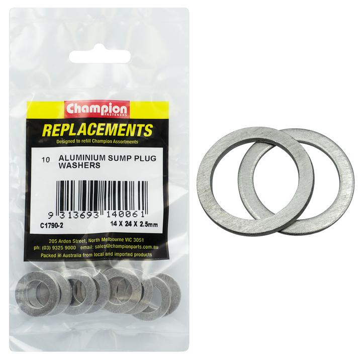 Champion Flat Aluminium Washer M14 x 24 x 2.5mm 10Pk C1790-2