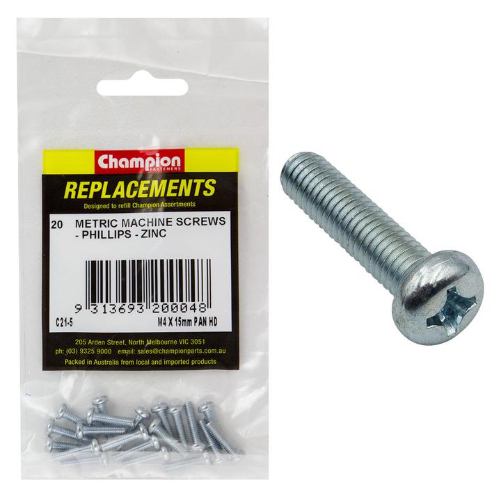 Champion Screw Self Tapp Panhead Phillips M4 x 16mm 20Pk C21-5