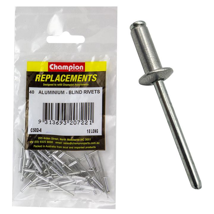 Champion Blind Rivet Aluminium 3.2 x 12.7mm 40Pk C502-4