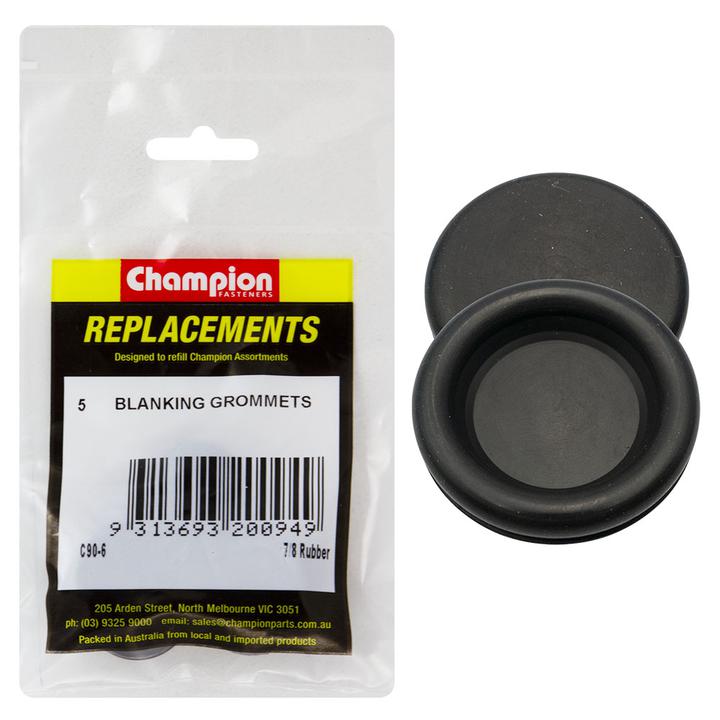 Champion Nitrile Rubber Blanking Grommet 22mm 5Pk C90-6