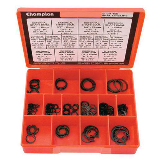 Champion Circlip Internal/External Assortment Pack Metric 14 Sizes 155Pk CA1760