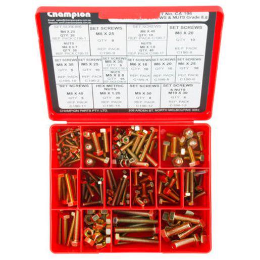 Champion Screw & Nut Assortment Pack Metric 18 Sizes 226Pk CA196
