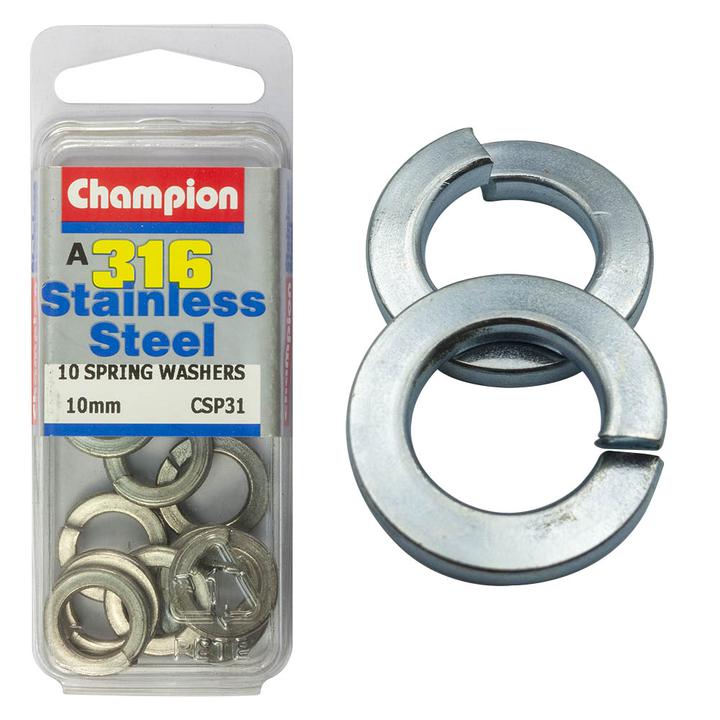 Champion Spring Washer Stainless 10mm 10Pk CSP31