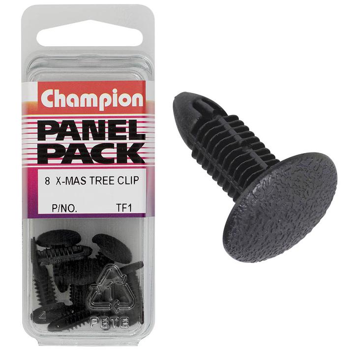 Champion Xmas Tree Clip Black 18mm Lens 5mm Hole 13mm Head 8Pk TF1
