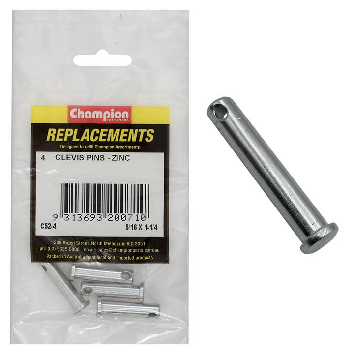 Champion Fasteners 5/16"" X 1-1/4""-Zinc Plated Clevis Pins C52-4