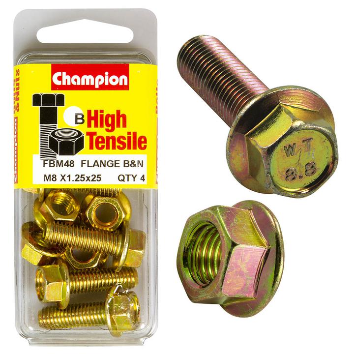 Champion Fasteners M8 x 25mm 8.8 Screw And Nuts FBM48