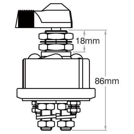Cole Hersee Battery/Field Master Silver Lever Switch DPST On/Off (Box of 1) 75904BX